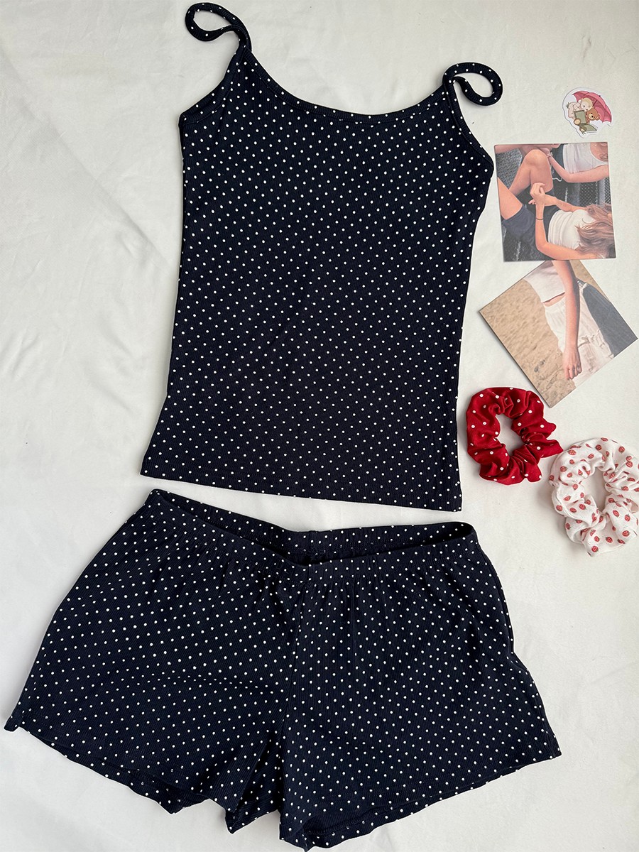 Marineblauwe geribbelde shorts - Tank Top Ribbed recensie en prijs